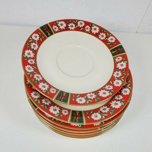 Charlton Hall  Christmas 7 seven saucers